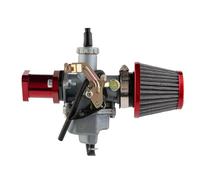 Kit Colector Admisión CNC Carburador Motocicleta para CB125 XL125S 125cc 138cc 140cc Y 150cc Compatible con PZ26 26mm Filtro Aire ATV Motos Cross Carburadores(Red Wire Logo)