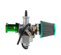 Kit Colector Admisión CNC Carburador Motocicleta para CB125 XL125S 125cc 138cc 140cc Y 150cc Compatible con PZ26 26mm Filtro Aire ATV Motos Cross Kit Carburador(Green Manual Logo)