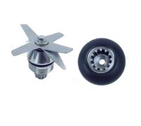Kit combinado de cuchillas y vaso de accionamiento de acero inoxidable de calidad duradera (plata y negra), compatible con Vitamix y piezas de licuadora.