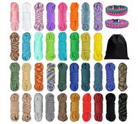 Kit combinado de cuerda de paracaídas 550 de 36 colores, cuerda de paracaídas de 10 pies, 4 mm, cuerda de paracaídas 550, cuerda de nailon de 7 hebras, cuerda de supervivencia al aire libre, llavero