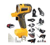 Kit combinado de herramientas eléctricas inalámbricas 10 en 1 para proyectos de carpintería y bricolaje, incluye taladro, sierra, lijadora y más con batería de larga duración