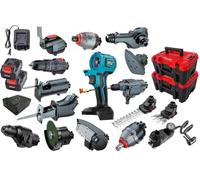 Kit combinado de herramientas eléctricas inalámbricas, 15 en 1, herramientas multifuncionales sin escobillas con cortasetos y cajas de herramientas para uso doméstico y jardín