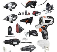 Kit combinado de herramientas eléctricas sin escobillas con batería y caja de herramientas, juego de carpintería inalámbrico para proyectos de bricolaje, portátil y multifuncional