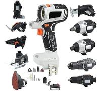 Kit combinado de herramientas eléctricas sin escobillas, juego de taladro inalámbrico 10 en 1 para carpintería, incluye baterías de 4.0 Ah y cargador para reparación de muebles y proyectos de