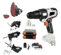 Kit combinado de herramientas eléctricas sin escobillas, llave eléctrica, herramienta de oscilación Electri, motosierra Electri, sierra circular Electri con 2 baterías de 18 V 6.0 AH y caja de