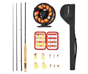 Kit combinado de pesca con VEVOR, de pesca con de carbono IM7, equipo de de de con para caña, de , 6 anzuelos de de corta y 4 de larga, para viajes, opción de vacaciones