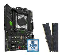 Kit Combinado de Placa Base MR9A Pro X99 con CPU Xeon E5 2666 V3 y Conjunto de Memoria DDR4 de 32 GB, Cuatro ATX(Motherboard+CPU)