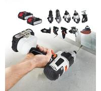Kit combinado de taladro de impacto inalámbrico con baterías de 4.0 Ah, cargador y caja de herramientas, juego de taladro eléctrico 10 en 1 para carpintería para construcción del hogar