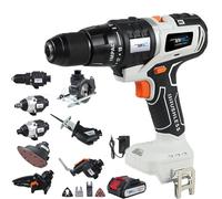 Kit combinado de taladro manual inalámbrico, juego de herramientas eléctricas 10 en 1 sin escobillas para proyectos de bricolaje, carpintería, incluye accesorios esenciales