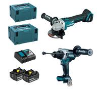 MAKITA DLX2413TJ Kit combo DGA504Z + DHP486Z + BL1850Bx2 5.0Ah (2 baterías y cargador)