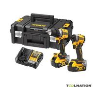 Kit combo dewalt 18v dck2051p2t (dcd800 + dcf850), 2x5.0ah, tstak, tal