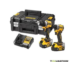 Kit combo dewalt 18v dck2051p2t (dcd800 + dcf850), 2x5.0ah, tstak, tal