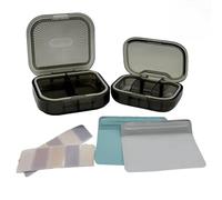 Kit Completo: 2 Piezas Pastillero de viaje(Grande más Pequeño-) + 6 Etiquetas + 2 Bolsitas Inclusas - Organizador de Pastillas Hermético, Grande y Pequeño para Uso Diario