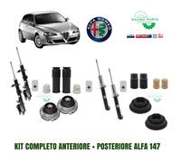Kit Completo 4 Amortiguadores+Tampones+Soportes Ant / Post para Alfa Romeo 147