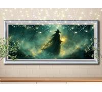 Kit Completo 5D DIY Pintura de Diamante Paisaje,Bruja,Punto de Cruz Diamond Painting para Adultos,Cuadro de Diamantes con Rhinestones para Decoración Hogar,Pintar con Diamantes (60x120cm) 58Y-2483