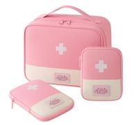 Kit Completo botiquin de Primeros Auxilios Apto para Viaje y casa, Incluye maletin Medico y Dos neceseres para medicamentos, se Puede Usar para casa, Coche, montaña