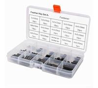 Kit completo de 140 cuñas de resorte de llave de acero al carbono y eje de cubo para montaje mecánico y reparaciones con solución de almacenamiento organizada