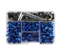 Kit Completo De 155 Tornillos Y Tuercas Carenado Para Kawasaki Para Ninja 300, 400, 650, ZX6R, VULCAN S, ZX10R KLX250 Aleación CNC(Blu)