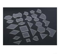 Kit completo de 54 plantillas de regla de acolchado acrílico diseñado para manualidades de patchwork y costura