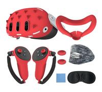 Kit completo de accesorios de 7 piezas para cubierta de lente de juego, empuñaduras de controlador, cubiertas faciales basculantes que protegen completamente los ojos