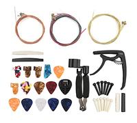 Kit completo de accesorios para cambiar cuerdas de guitarra, juego de 36 piezas con cortador de cejilla, puente de tuerca para púa de pulgar para guitarra, bajo, ukelele,