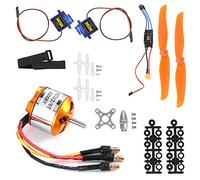 Kit Completo de Actualización de Aviones RC, Conjunto de Accesorios 4 en 1 de Ala Fija, Controladores de Velocidad Eléctrica, Piezas de Motores Eléctricos