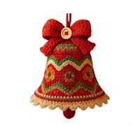 Kit completo de adornos de campana de Navidad de ganchillo para crear decoraciones navideñas personalizadas con lana de tejer y guía fácil (rojo)