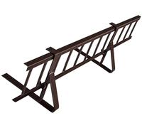 Kit Completo de Barrera Anti-Nieve de 1,5 m con 2 Soportes para Cubiertas Planas (Trapezoidal, láminas bituminosas, Tejas asfálticas, Chapa Plana) - Altura: 20 cm - RAL 8017 Marrón