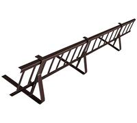 Kit Completo de Barrera Anti-Nieve de 1,5 m con 3 Soportes para Cubiertas Planas (Trapezoidal, láminas bituminosas, Tejas asfálticas, Chapa Plana) - Altura: 20 cm - RAL 8017 Marrón