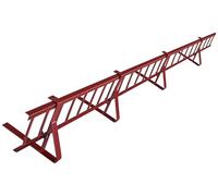 Kit Completo de Barrera Anti-Nieve de 1,5 m con 4 Soportes para Cubiertas Planas (Trapezoidal, láminas bituminosas, Tejas asfálticas, Chapa Plana) - Altura: 15 cm - RAL 3011 Rojo