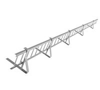 Kit completo de barrera anti-nieve de 3,0 m con 5 soportes para cubiertas planas (trapezoidal, láminas bituminosas, tejas asfálticas, chapa plana) - Altura: 15 cm - RAL 9006 Plata