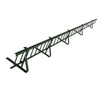Kit Completo de Barrera Anti-Nieve de 3,0 m con 5 Soportes para Cubiertas Planas (Trapezoidal, láminas bituminosas, Tejas asfálticas, Chapa Plana) - Altura: 20 cm - RAL 6020 Verde Oscuro