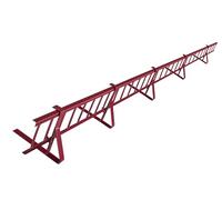 Kit Completo de Barrera Anti-Nieve de 3,0 m con 5 Soportes para Cubiertas Planas (Trapezoidal, láminas bituminosas, Tejas asfálticas, Chapa Plana) - Altura: 15 cm - RAL 3004 Cereza