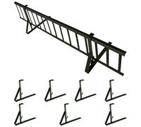 Kit Completo de Barrera Anti-Nieve de 3,0 m con 7 Soportes para Cubiertas Planas (Trapezoidal, láminas bituminosas, Tejas asfálticas, Chapa Plana) - Altura: 20 cm - RAL 6020 Verde Oscuro
