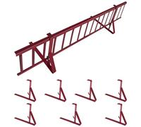 Kit completo de barrera anti-nieve de 3,0 m con 7 soportes para cubiertas planas (trapezoidal, láminas bituminosas, tejas asfálticas, chapa plana) - Altura: 15 cm - RAL 3004 Cereza