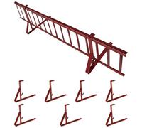 Kit Completo de Barrera Anti-Nieve de 3,0 m con 7 Soportes para Cubiertas Planas (Trapezoidal, láminas bituminosas, Tejas asfálticas, Chapa Plana) - Altura: 20 cm - RAL 3011 Rojo