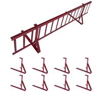 Kit Completo de Barrera Anti-Nieve de 3,0 m con 8 Soportes para Cubiertas Planas (Trapezoidal, láminas bituminosas, Tejas asfálticas, Chapa Plana) - Altura: 15 cm - RAL 3004 Cereza