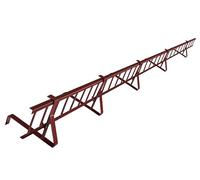Kit completo de barrera anti-nieve de 3,0 m para tejas cola de castor, con 5 soportes (Altura de la barrera: 20 cm, RAL 3009 Castaño)