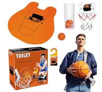 Kit Completo de cancha de Baloncesto para Cuarto de baño, Incluye aro con, 3 Mini Bolas, Alfombra y Panel No Dado | Relleno hilarante para él, Marido, Hijo, Asiento de to