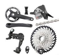 Kit completo de construcción de bicicleta de 10 velocidades con plato hueco, casete de 46 t y desviador trasero para un cambio suave en terrenos difíciles (plato 36T)