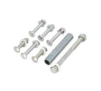 Kit Completo de Ejes para Rueda de Carretilla | Ejes, Tornillos y Tuercas | Reemplazo Fácil en Ruedas de Carretilla Estándar, Acero Galvanizado