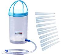 Kit completo de enema para limpieza de colon, MTSXDYT Kit cubo de enema de 1200 ml, incluido un paquete de 10 tubos intestinales de 10 cm, kit irrigador reutilizable para una limpieza higiénica del