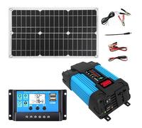 Kit completo de energía solar de 4000 W con inversor, panel de 18 W y controlador de 12 V y 30 A, ideal for camping y uso doméstico.(110v)