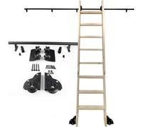 Kit completo de escalera deslizante para biblioteca móvil con rodillo de suelo y riel para un fácil acceso y diseño de ahorro de espacio