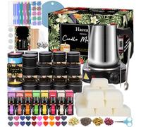 Kit completo de fabricación de velas con derretidor de cera, suministros para hacer velas, kits de arte y manualidades, regalo para adultos, principiantes, incluyendo cera de abejas, estufa eléctrica