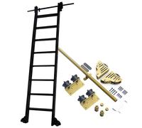 Kit completo de herrajes para escalera deslizante, kit de riel para escalera rodante de biblioteca, kit de escalera rodante de metal para biblioteca, kit de riel móvil de 3.3 a 24 pies para