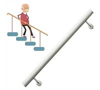 Kit completo de madera blanca para escaleras, barandilla de madera de 9.2 pies para escalones interiores, montaje en pared, remodelación de escaleras