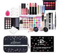 Kit completo de maquillaje - 27 piezas/set de paleta de maquillaje de viaje | Kits de maquillaje profesional | Juego de cosméticos | Kit completo de maquillaje portátil de viaje para mujeres