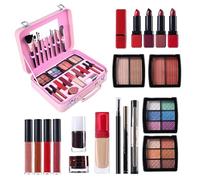 Kit completo de maquillaje para mujer, kit de maquillaje de gran capacidad, juego de cosméticos portátil, accesorios de vestir con sombra de ojos, paletas de maquillaje impermeables para principiantes