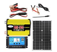 Kit completo de panel solar | Práctico de energía solar | Panel solar de 18 W 18 V, regulador de carga solar automático de 30 A, fácil de usar, 2 salidas USB, inversor